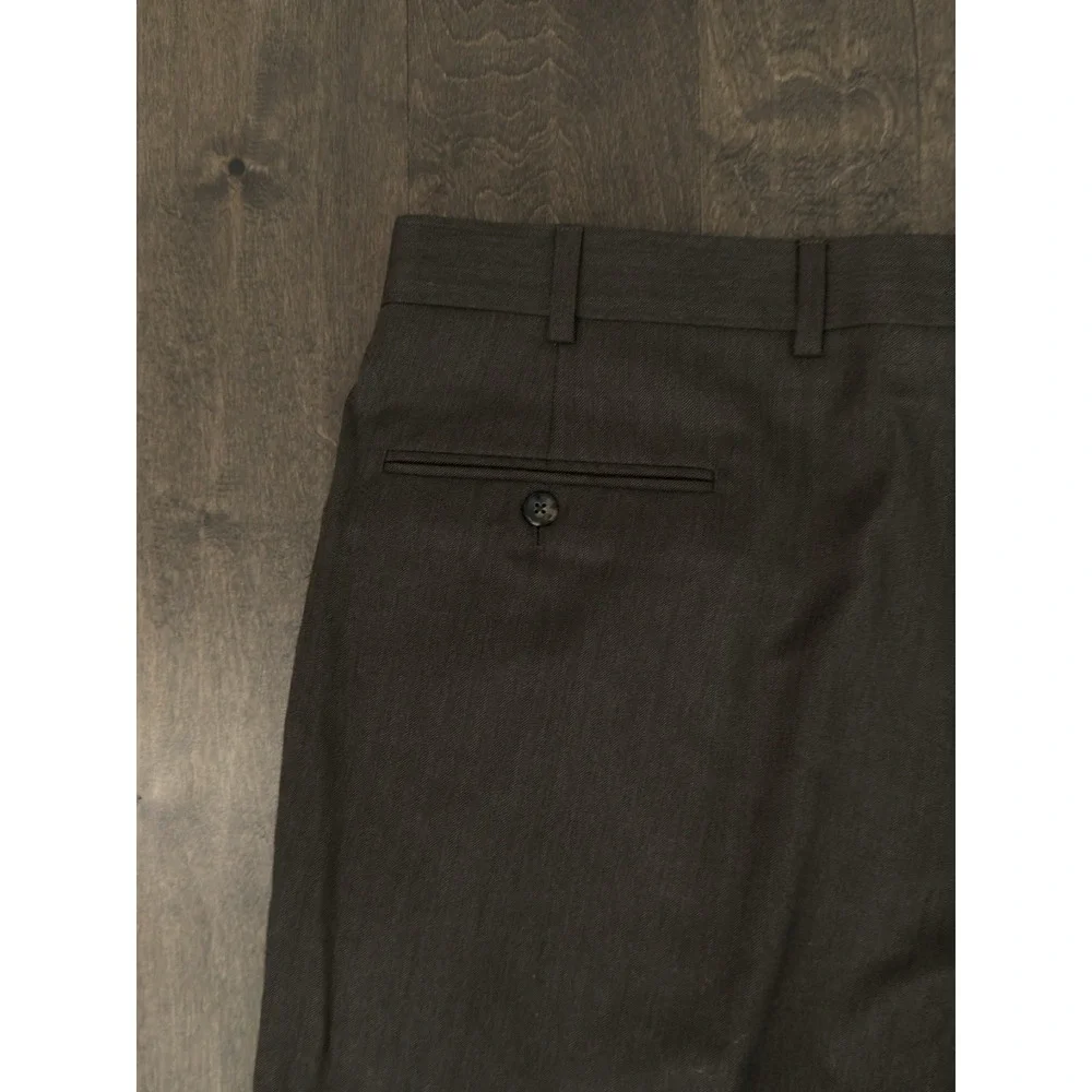 Jos A Bank Executive Collection 40X30 Brown 100% Wool Pleated Dress Pants Cuffed